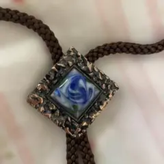 カジュアルループタイ 青い花模様
