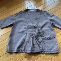 【美品】Homspun リネンバイオ パッチワークBIGブラウス インディゴ 美品】Homspun リネンバイオ パッチワークBIGブラウス インディゴ