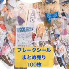 フレークシール まとめ売り 100枚 人物イラスト風 アート系