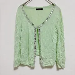rienda ビジュー付きミントグリーンカーディガン 〖FREE〗