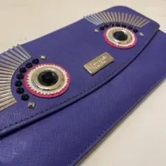 【本日限定最終値下げ】Kate Spade 紫色 長財布 目のデザイン