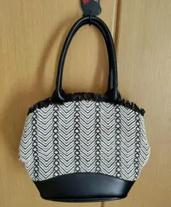 カシュカシュ★ポリプロピレンフリンジトートバッグ★BK/美品のサムネイル