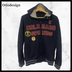 オトロデザイン パーカー　ネイビー　フルジップ　M フード付き　ストリート