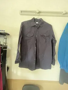 TORA 長袖シャツ ワークシャツ 紺色のサムネイル