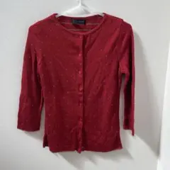 OZOC 赤 ボタン付きカーディガン 38
