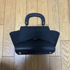ビューティアンドユース ブラック シボ革調 2way ショルダーバッグ 