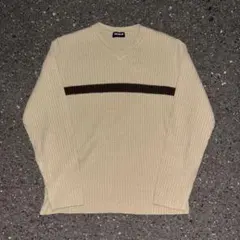 OLD UNIQLO 90sベージュ Vネックニット L