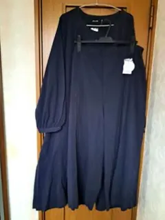 ネイビー フレアスリーブ パンツセットアップ