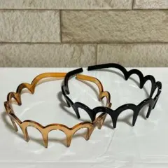 波型デザイン ヘアバンド 2色セット　未使用　メイク、洗顔、掃除、仕事時に