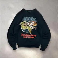 フルーツオブザルーム80sUSA製バドワイザーラグランスウェットエアフォースM