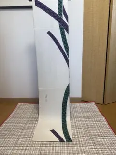 袋帯 正絹 秀水苑 両面全通 表抽象流水紋様 涼しげな意匠 裏横断草花