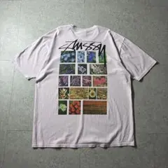 Stussyステューシー Flower Gridプリントtシャツライトピンクのサムネイル