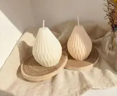 ハンドメイドキャンドル 2個セット ドロップ型