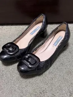 美品】PRADA プラダ エナメル アンクルストラップ パンプス 35 カーキ