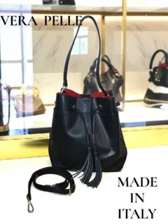 CAMELIAROMA ショルダーバッグ ブラック/レッド 2WAY　黒赤
