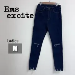 【美品】エムズエキサイト ダメージストレッチスキニーパンツ インディゴブルー Mのサムネイル