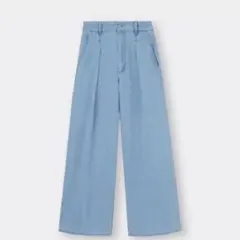 GU ライトデニムワイドパンツ L