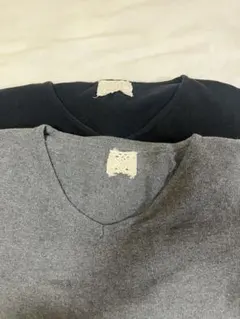 ２枚組】Ｖネック ニット 長袖グレー ブラック 3Lサイズ