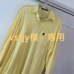 ゴルフBAY HILL CLASSIC 長袖ポロシャツ エジプト綿 イエロー Lのサムネイル