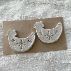 陶土の箸置き♡朝露に濡れたニワトリ♡
