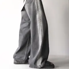 Java サイドブリーチ ワイド デニムパンツ メンズ ジーンズのサムネイル