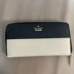 kate spade 黒・ベージュ バイカラー長財布