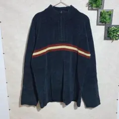 THINK LIVING(L)メンズセーター　ハーフジップ　ハイネック　長袖