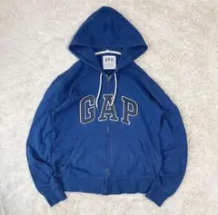 【希少】90s OLD GAP ジップフーディー パーカー y2k 青