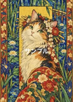 【一作限り】ゴッホ《花魁》と三毛猫 E260 三毛猫 名画パロディ ★フチあり