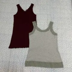 タンクトップ赤(ensuite)&タンクトップボーダー(UNIQLO)