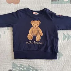 miki house ネイビー クマ トレーナー