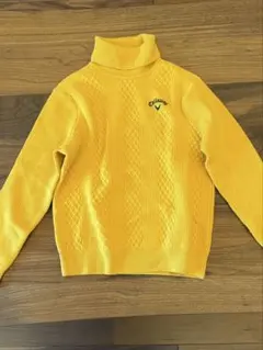 【美品】Callaway イエロータートルネックセーター