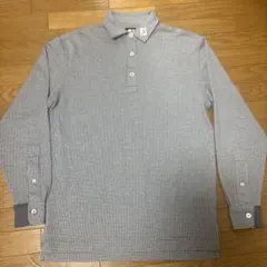 FJ 長袖ポロシャツ チェック柄 グレー系