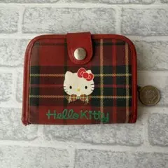Hello Kitty チェック柄 財布　レトロ