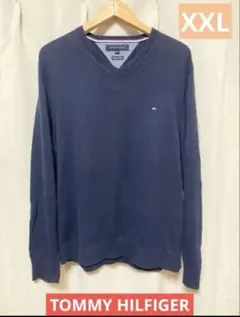 TOMMY HILFIGER Vネックニット XXL 綿100 春先にも♪のサムネイル