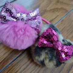 東京ディズニーリゾートミニーマウススパンコールリボンヘアゴム美品