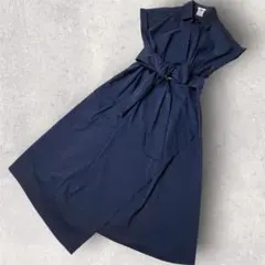 マックスマーラ カシュクール ロングワンピース コットンポプリン 紺