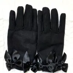メゾンドフルール　手袋　黒リボン　グローブ　Maison de FLUER 新品