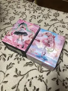 桜ミク 初音ミク フィギュア ２体 AMP 桜ドレス sakura miku