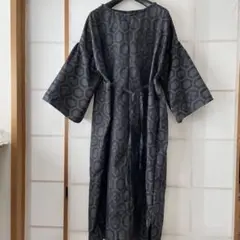 着物リメイクチュニックワンピース　大島紬リメイクチュニックワンピース