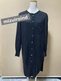 黒薄手ニット長袖ロングカーディガンのサムネイル