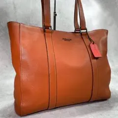 美品 コーチ COACH レザートートバッグ ハドソン ダブルハンドル キャメルのサムネイル