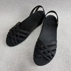 crocs クロックス ワラチェ ウェッジソール サンダル ブラック 廃盤品W7
