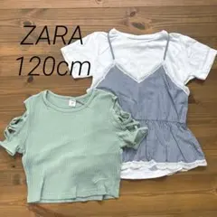 ZARA シーイン　120cm 2枚セット　Tシャツ　肩　重ね着風のサムネイル
