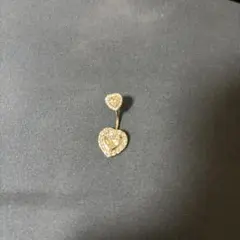 ハート型ストーン付きヘソ用ピアス
