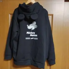 ディズニーストア　パーカービッグシルエット　ユニセックス　黒　フード耳付き