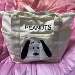 PEANUTS スヌーピー トートバッグ アイボリー　ランチトート