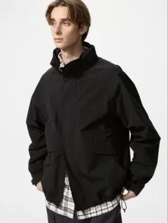 ユニクロ ウインドプルーフスタンドブルゾン ブラック サイズL