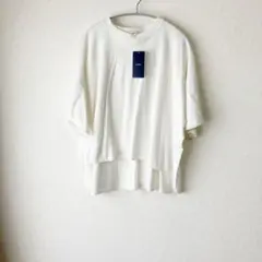 シップスSHIPS バックフリル半袖Tシャツ ホワイト