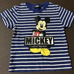 ミッキーマウス ストライプ Tシャツ 100cm